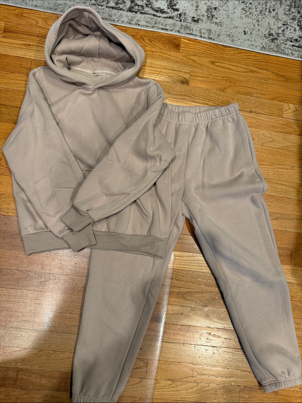 Amazon Women's Taupe Hooded Sweatshirt & Joggers Set